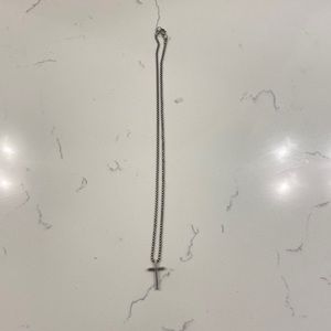 16” silver cross necklace